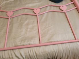 Pink metal bed frame only