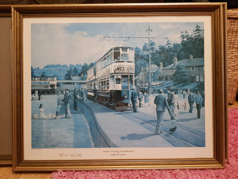 Large Framed Print Trams At The Lickey Hills Signed Robert Calvert In Loughborough Leicestershire Gumtree