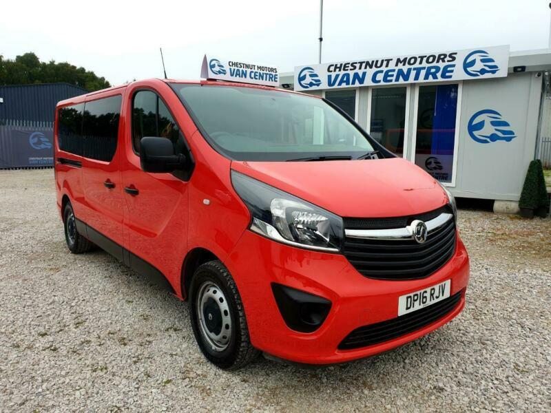 Vauxhall Vivaro Mini Bus Crew Van 9 Seats L2H1 LWB Euro6 In Red No VAT