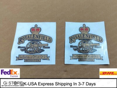 For Royal Enfield Cannon Logo The Enfield Cycle Co Ltd Decal Sticker x 2 Unit