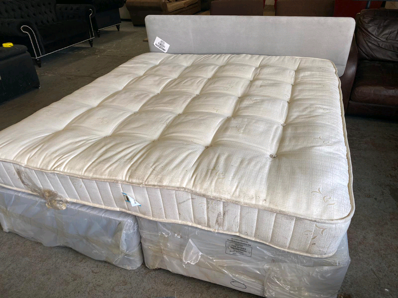 Super King Size Divan Bed Base With Mattress And Headboard