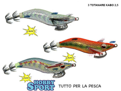 SET 3 TOTANARE SQUID  KABO MIS 2,5  COLORI ORANGE+ WHITE FLUO +  GREY FLUO