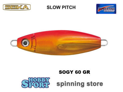 SLOW PITCH  SOGY JIG  60 GR  COL. RED ORANGE  SEIKA TUBERTINI PESCA MARE BARCA