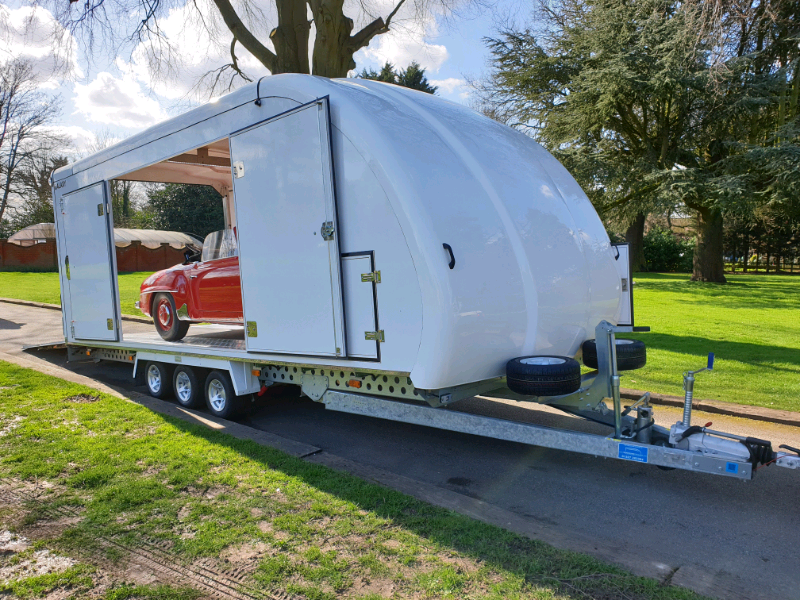 COVERED CAR TRAILER TRANSPORTER CLASSIC SPORT RACE TEAM FORMULA S in