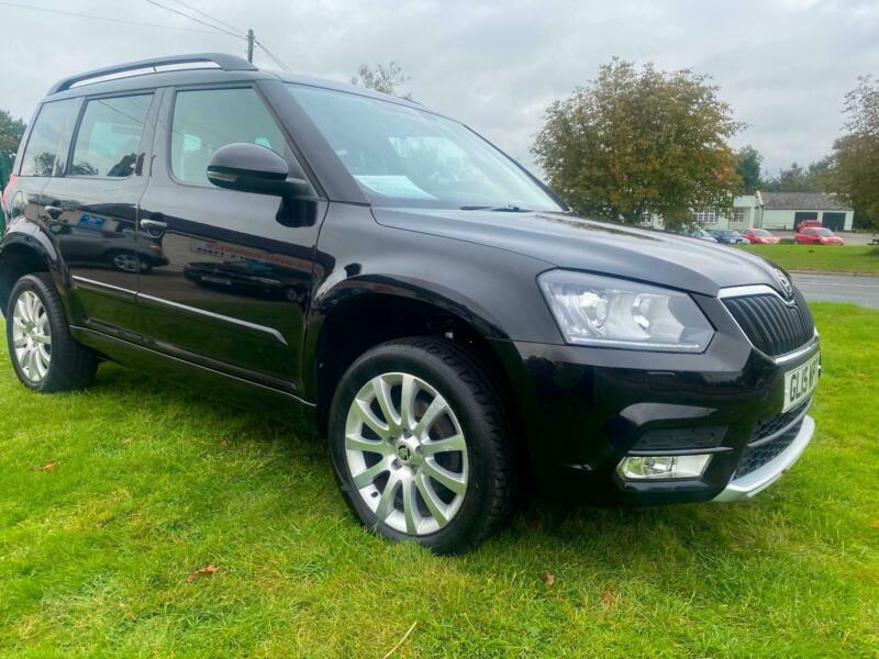 15 SKODA YETI 2.0 TDI CR ELEGANCE 51000 MILES BLACK/BLACK LEATHER in