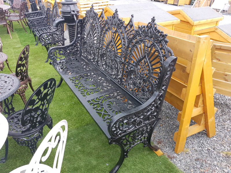 Ex Large Heavy Duty Cast Iron Garden Bench 6ft Wide And Furniture In