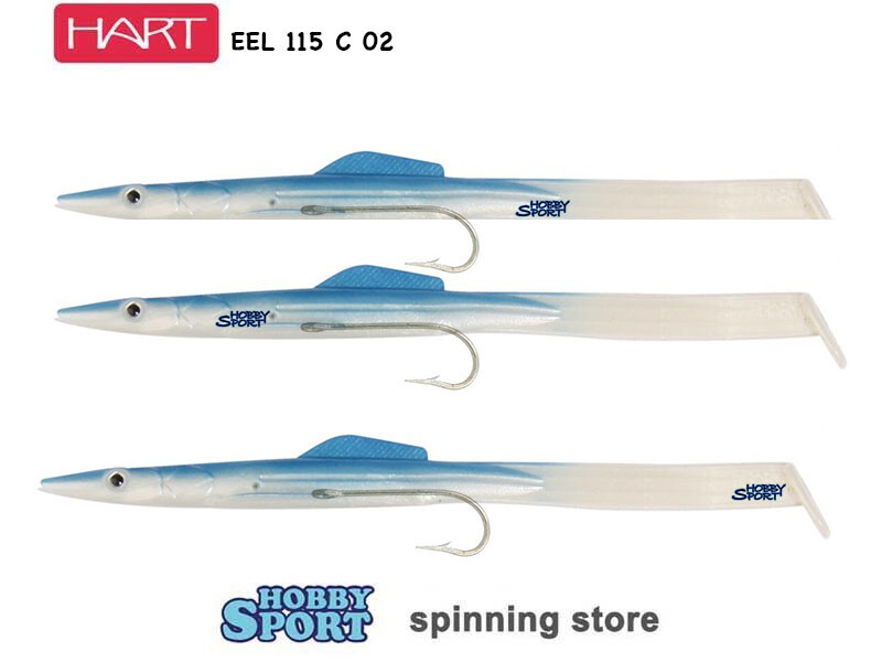 HART EEL 115 COL 02 BLUE SILICONICO  11,5 CM SPINNING TRAINA MARE SPIGOLA