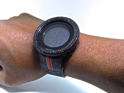 Pre-owned Techno Mens  Art Joe Rodeo Bling Master Simulated Black Diamond Designer Watch