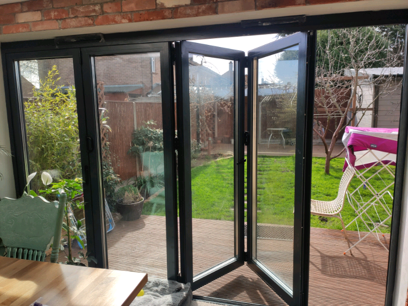 4 panel triple glazed bi folding bifold doors aluprofi 3000 2110 7016