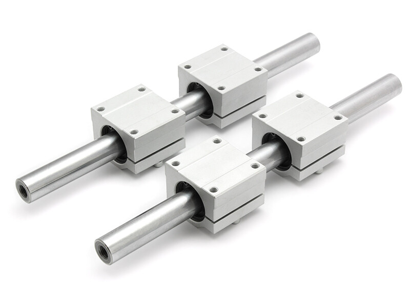 4x Linearlager SCJ16UU + 2x Präzisionswellen 16mm Länge 200mm, Gewinde M8x25