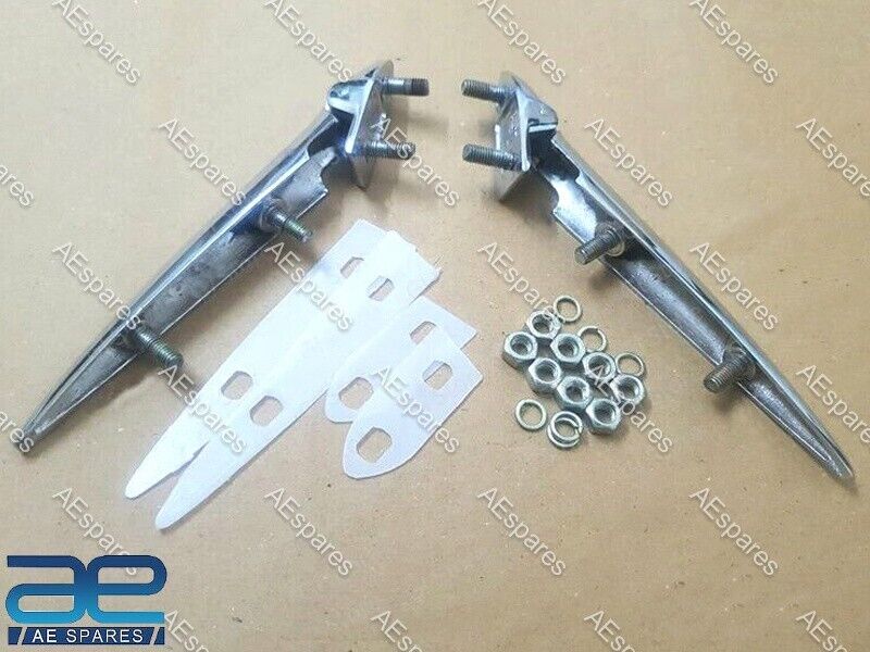 OEM Quality Bonnet Hood Hinges Set Chrome Plated Pair 9" 2 X For vintage Car 