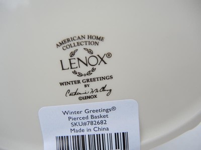 Lenox Winter Greetings Pierced Basket With Original Box