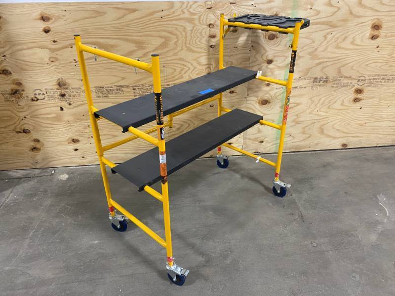 Rolling Scaffold Tool Shelf Foldable 4 ft. x 4 ft. x 2 ft. 500 lb. Load Capacity