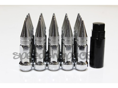 Z Racing Polish Silver L80 Steel Spike Lug Nuts 12X1.25mm Close Ended Key INF