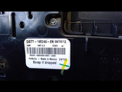 Audio Equipment Radio Control Panel ID DS7T-18E243-EK Fits 13 FUSION 896204