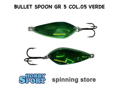 BULLET TROUT SPOON GR 5  RAPTOR COLORE  VERDE - AREA TROUT  - SPINNING