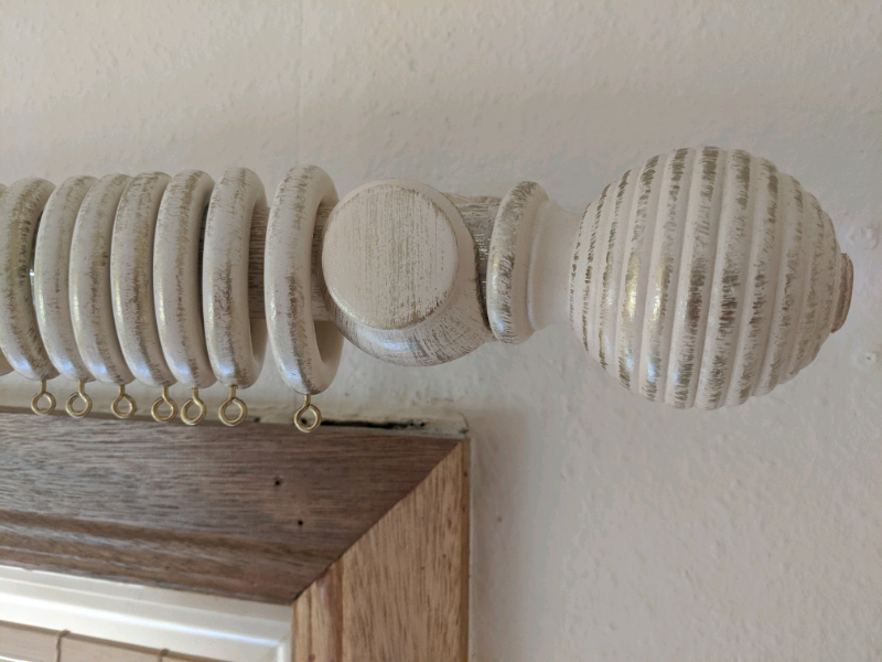 Cream Gold Shabby Chic Wooden Curtain Pole In Fife Gumtree
