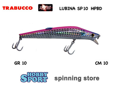 LUBINA SP10  COL HPBD PINK SILVER 10 CM 10 GR MINNOW RAPTURE SPINNING MARE LAGO