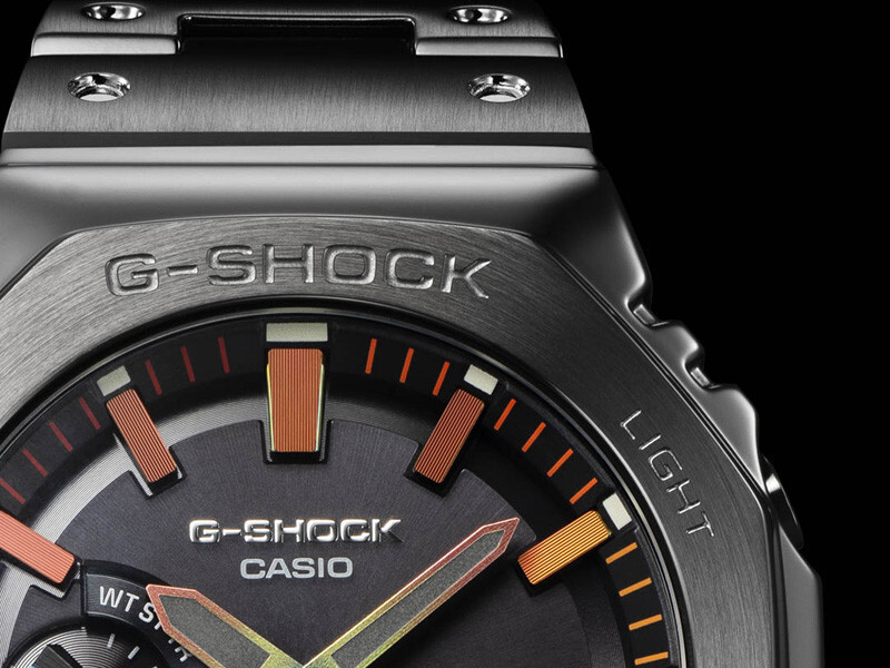 Pre-owned Casio G-shock Gm-b2100bpc-1ajf Rainbow Metal Case Band Solar Bluetooth Men Watch