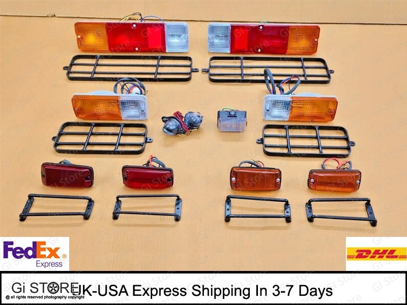 Suzuki Samurai Tail Brake Marker Turn Signal Light Set with Metal Guards