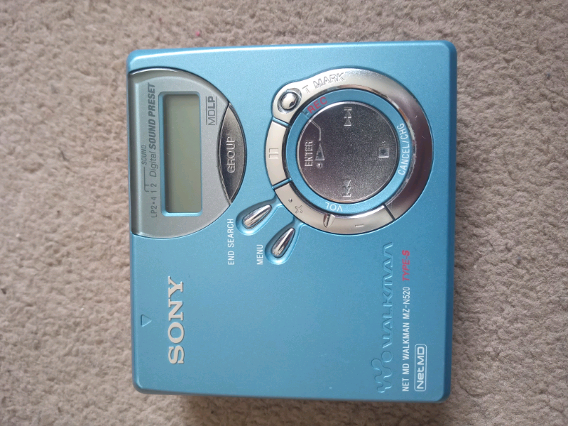 Sony Walkman Net MD MZN520 Type S Personal MiniDisc Player Blue in