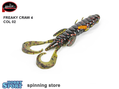 FREAKY CRAW 4" MOLIX COLORE 02 WATERMELON/RED B-FLK PESCA BLACK BASS LAGO FIUME