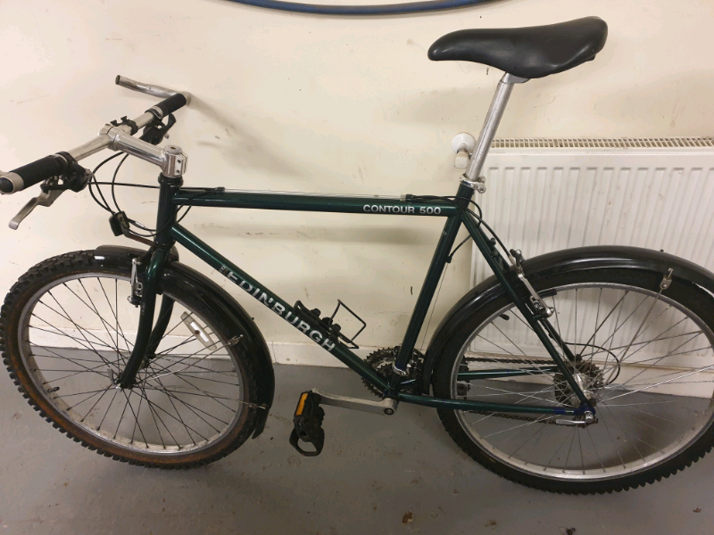 Retro mountain bike, Edinburgh contour 500 in Innerleithen, Scottish
