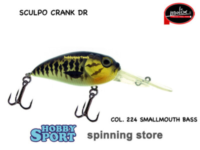 MOLIX SCULPO CRANK DR  5,5 CM col  224 SMALLMOUTH 14 GR SPINNING BLACK BASS