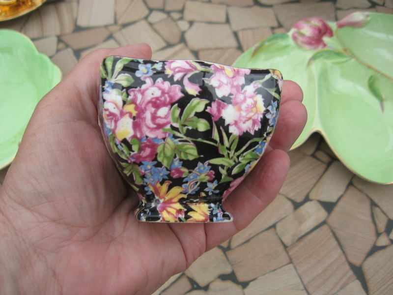 #A1 SWEET ROYAL WINTON open sugar bowl  NANTWICH BLACK