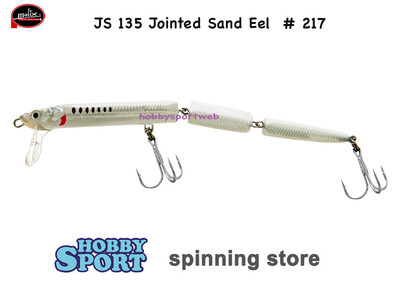MOLIX JS135 JOINTED SAND EEL COLOR  217 GHOST WHITE 15 GR SPINNING MARE SPIGOLA