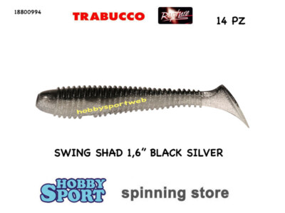 SWING SHAD 1,6" RAPTURE COLORE BLACK SILVER 18800994 ESCA SILICONICA AREA TROUT
