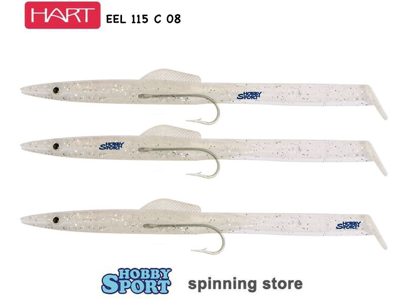 HART EEL 115 COL 08 SILVER SILICONICO  11,5 CM SPINNING TRAINA MARE SPIGOLA