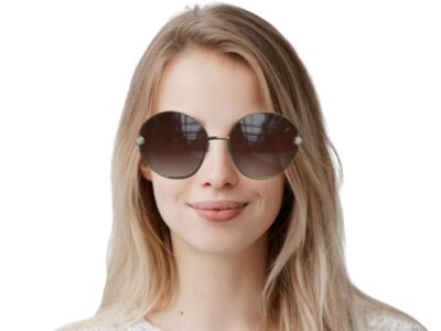 Pre-owned Dolce & Gabbana Dg2282b-028g-59 Gold Sunglasses In Gray