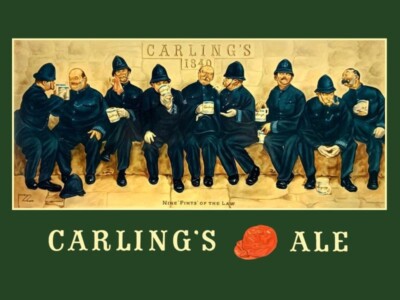 Carling's Red Cap Ale - 9 Pints of the Law NEW METAL SIGN: 12 x 16'' Free Ship.