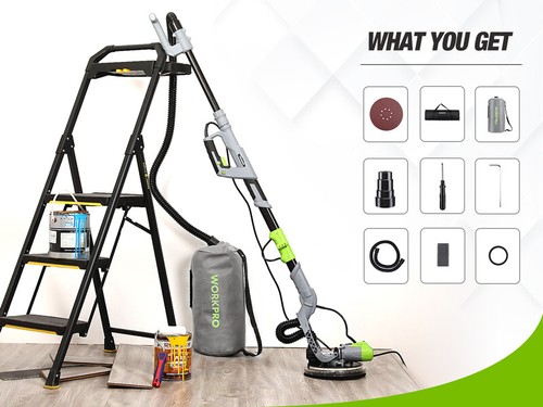 WORKPRO Drywall Sander, 720W Electric Sander with Vacuum, 7 Variable Speed NEW