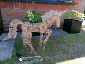 Outdoor Christmas Decoration - Two Gold Glitter Unicorn