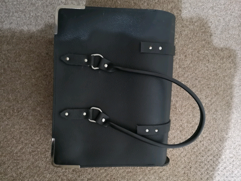 British Rail Black Leather Vintage Train Drivers Guards Bag Holdall, H