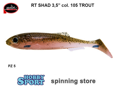 MOLIX RT SHAD 3,5" COLORE 105 TROUT CONF 5 PZ SPINNING BLACK BASS