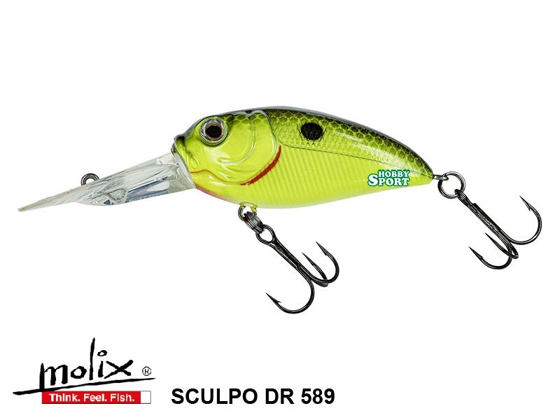 MOLIX SCULPO CRANK DR  5,5 CM 589 YELLOW BLACK BACK   14 GR SPINNING BLACK BASS