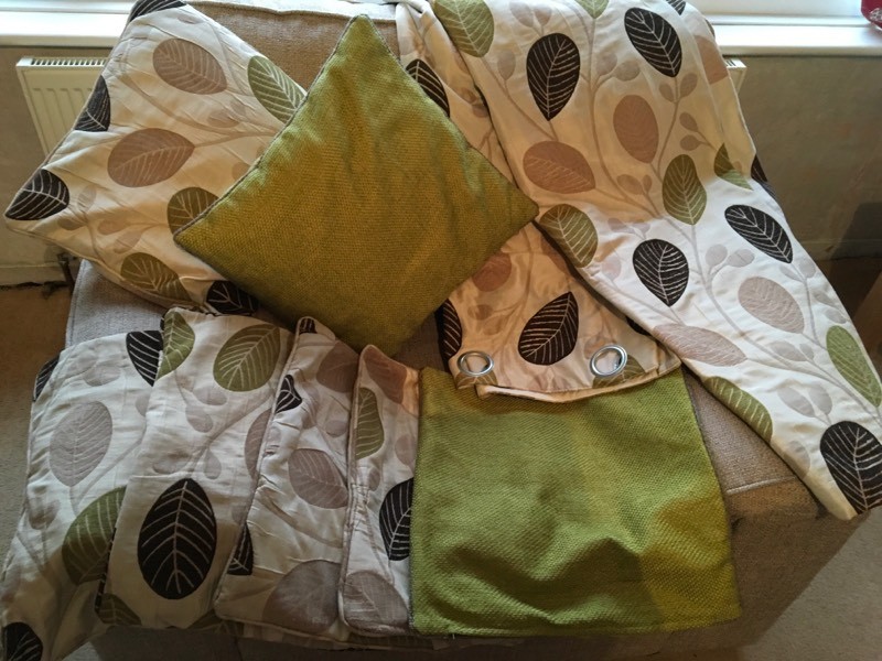 Long curtains and matching cushion covers in Denmead, Hampshire Gumtree