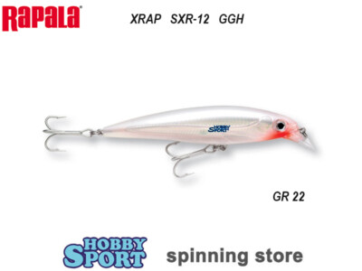 RAPALA X-RAP SXR-12 COLORE GGH GLASS GHOST MINNOW 22 GR SUSPENDING SPINNING MARE