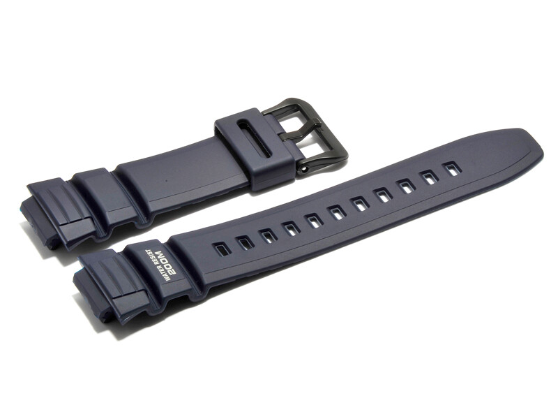 Bracelet Casio Pour W-215H - Résine Bleu Foncé Brillant - Neuf