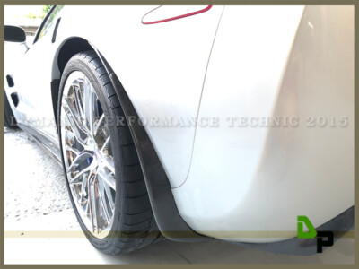 Real Carbon Fiber Rear Fender Mud Flaps for 05-13 Corvette C6 ZR1 Z06 Only