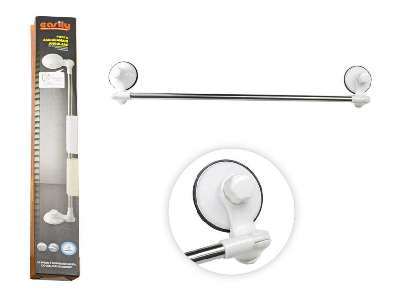 Porta Asciugamani Bagno Angolare A Parete Con Ventosa Appendi Asciugamano dfh