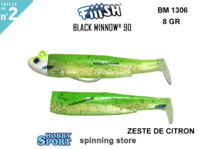 BLACK MINNOW FIIISH SIZE 2BM 1306 ZESTE DE CITRON COMBO SEARCH + 1 CORPS 8 GR