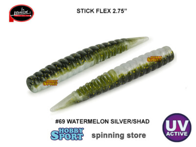 MOLIX STICK FLEX 2.75" COL 69 WATERMELON SILVER SH UV ACTIVE LIGHT SPINNING 6 pz