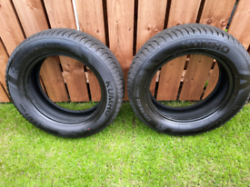 2 x winter tyres, size 225/60/r17, kia sportage 