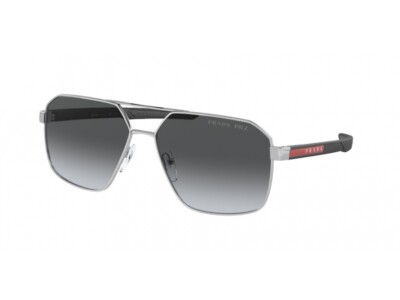 Pre-owned Prada Linea Rossa Sunglasses Ps 55ws 1bc06g Silver Grey Man In Gray