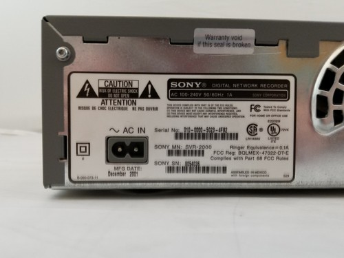 Sony SVR-2000 Tivo