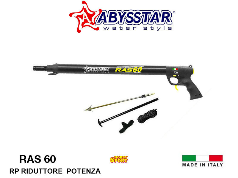 RAS 60RP CON RIDUTTORE FUCILI OLEOPNEUMATICO ABYSSTAR  PESCA SUBACQUEA APNEA SUB